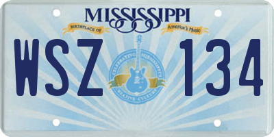 MS license plate WSZ134