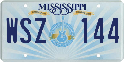 MS license plate WSZ144