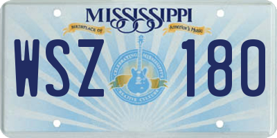 MS license plate WSZ180