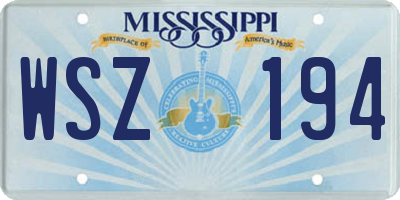 MS license plate WSZ194