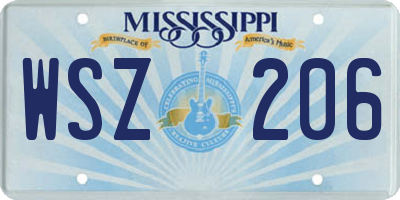 MS license plate WSZ206