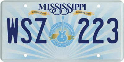 MS license plate WSZ223