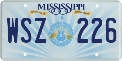 MS license plate WSZ226
