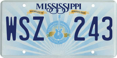 MS license plate WSZ243