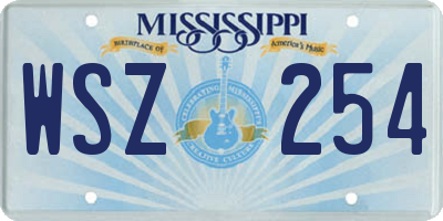 MS license plate WSZ254