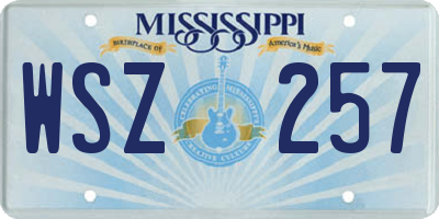 MS license plate WSZ257