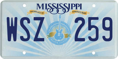 MS license plate WSZ259