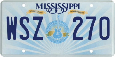 MS license plate WSZ270