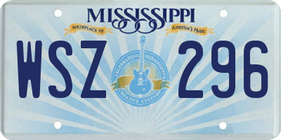 MS license plate WSZ296