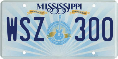 MS license plate WSZ300