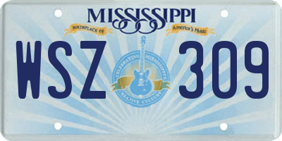 MS license plate WSZ309