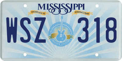 MS license plate WSZ318