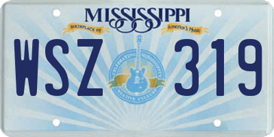 MS license plate WSZ319