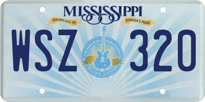 MS license plate WSZ320