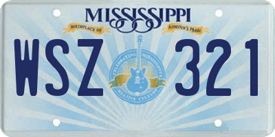 MS license plate WSZ321