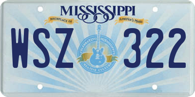 MS license plate WSZ322