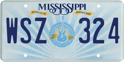 MS license plate WSZ324