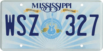 MS license plate WSZ327