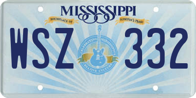 MS license plate WSZ332