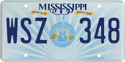 MS license plate WSZ348