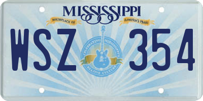 MS license plate WSZ354