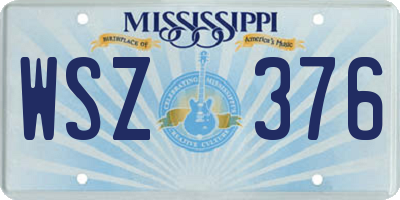 MS license plate WSZ376
