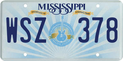 MS license plate WSZ378