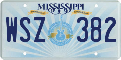 MS license plate WSZ382