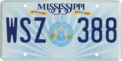 MS license plate WSZ388