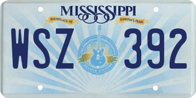MS license plate WSZ392