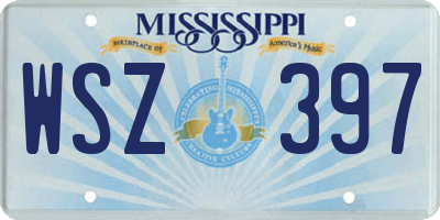 MS license plate WSZ397