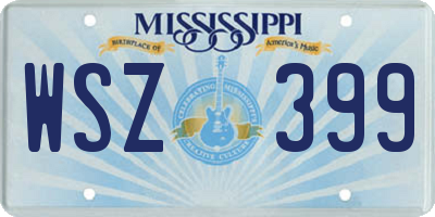 MS license plate WSZ399