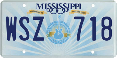 MS license plate WSZ718