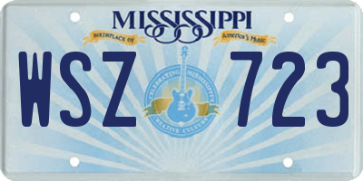 MS license plate WSZ723