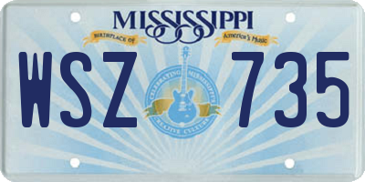 MS license plate WSZ735
