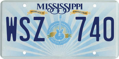 MS license plate WSZ740