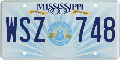 MS license plate WSZ748
