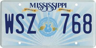 MS license plate WSZ768
