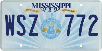 MS license plate WSZ772