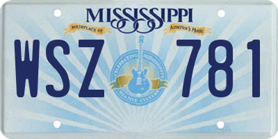 MS license plate WSZ781