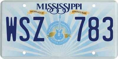MS license plate WSZ783