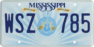 MS license plate WSZ785