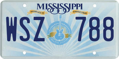 MS license plate WSZ788