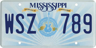 MS license plate WSZ789