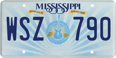 MS license plate WSZ790