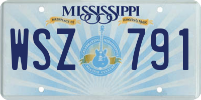 MS license plate WSZ791