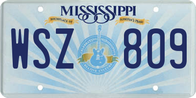 MS license plate WSZ809