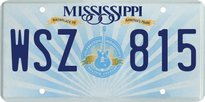 MS license plate WSZ815