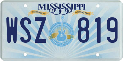 MS license plate WSZ819