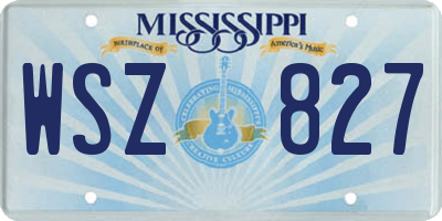 MS license plate WSZ827